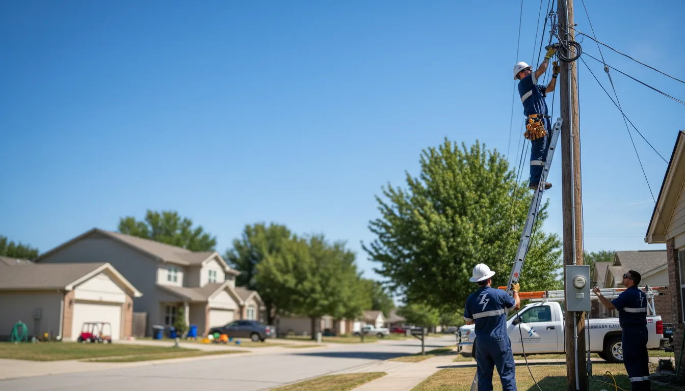 Residential electrician providing installation services in Plains, TX